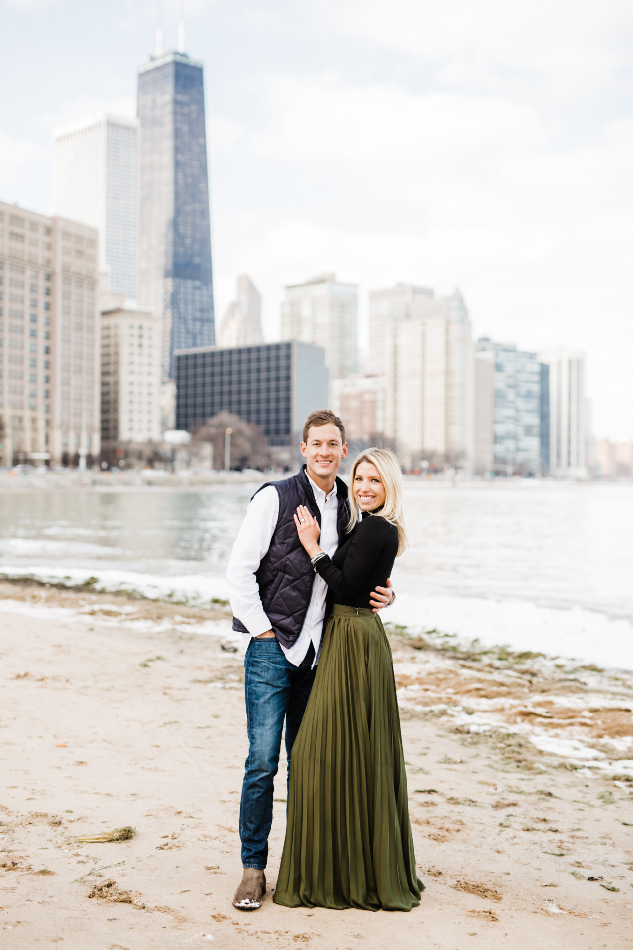 Winter Chicago Engagement Session in Milton Lee Olive Park